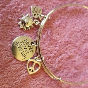 Women/girls handmade bangle bracelet with 4 charms